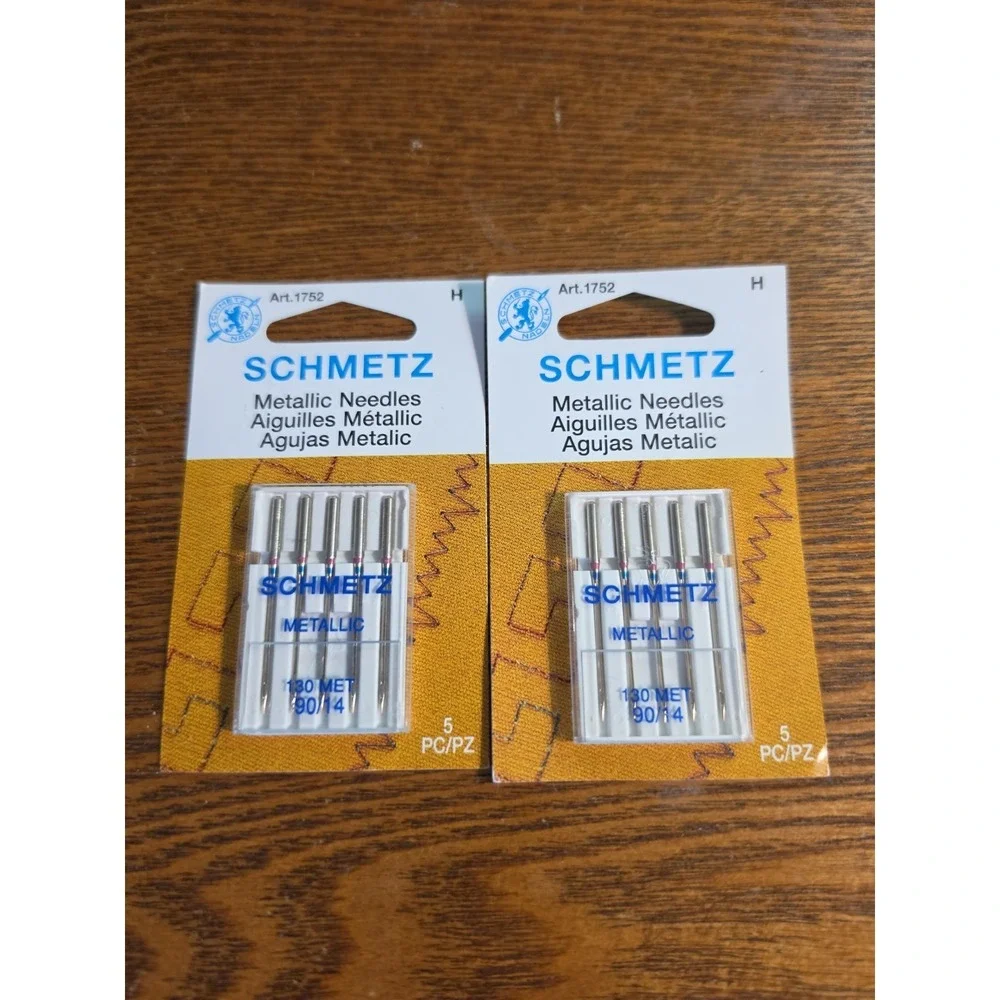 SCHMETZ ART 1752H - METALLIC SEWING MACHINE NEEDLES, SIZE 90/14--2 PACKS PER SET